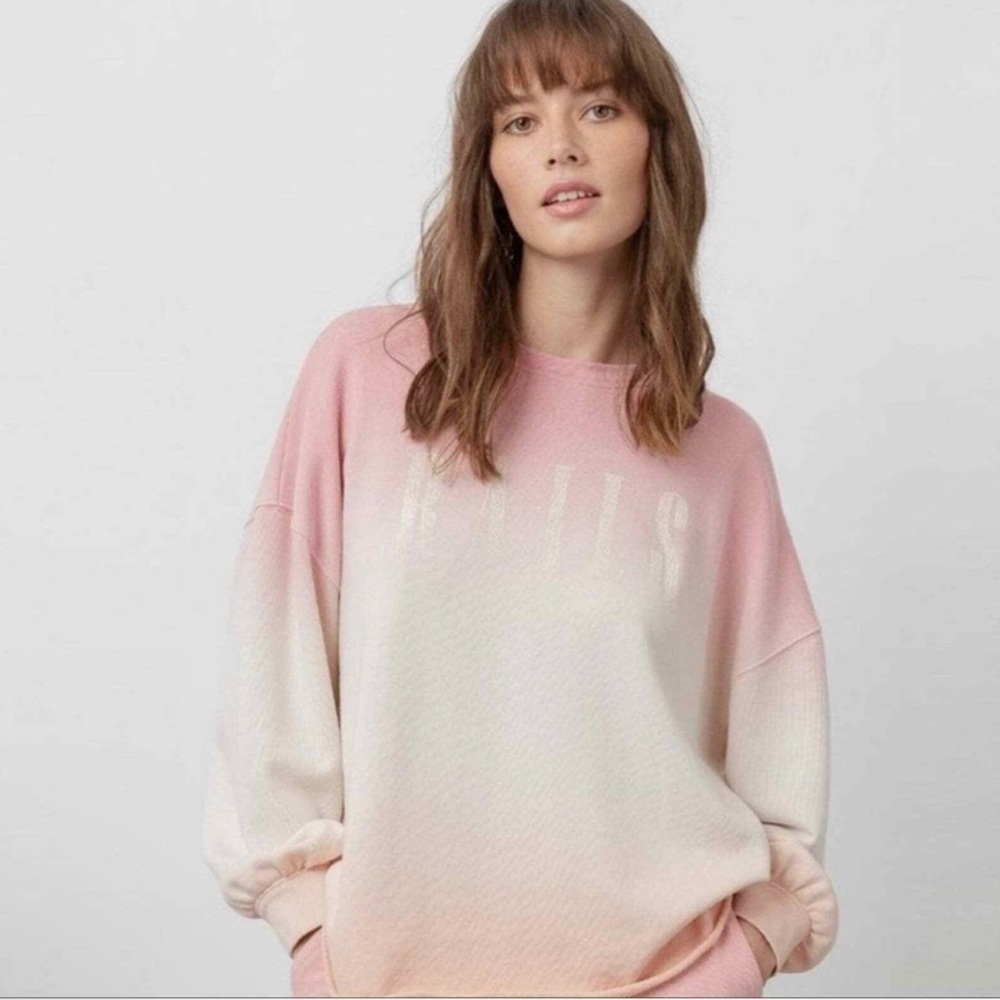 Rails Reeves Pink Peach Dip Dye Pullover Sweatshirt